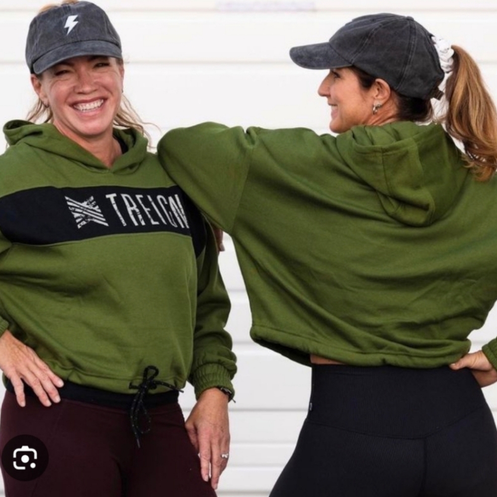 Treign Women's‎ Arena Cinch Crop Crossfit Workout Hoodie Medium
